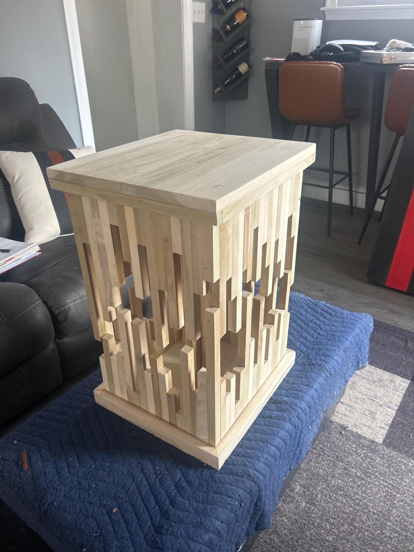 Modern DIY End Table Woodworking Plan with LED Lighting – Digital Download