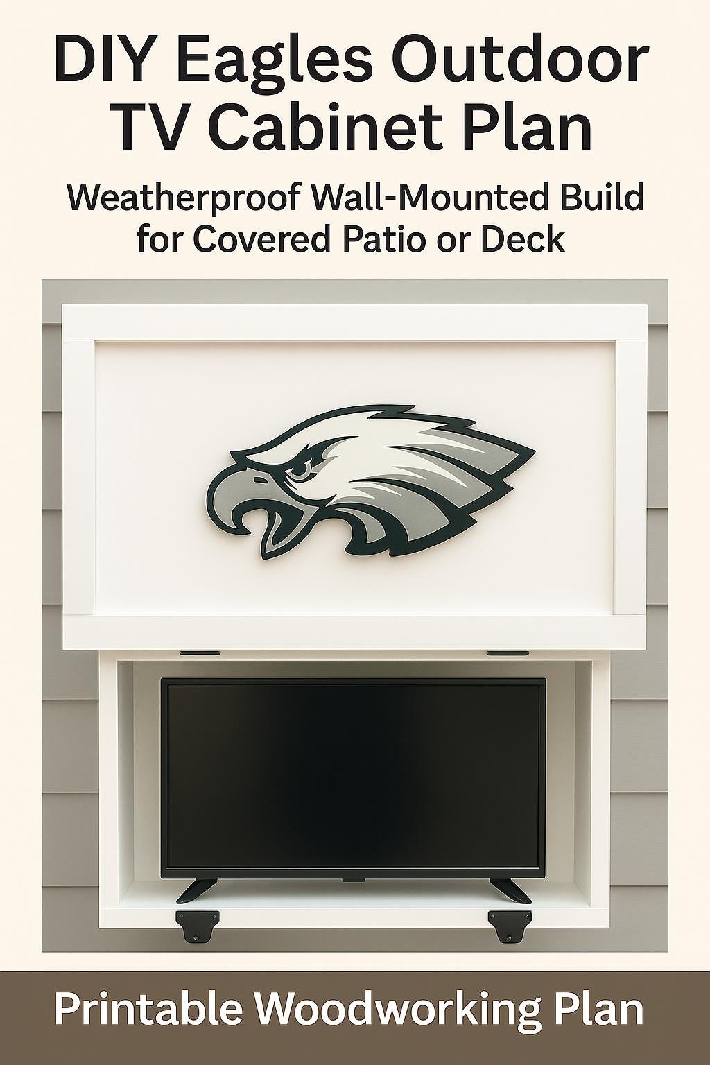 DIY Outdoor Eagles TV Cabinet Plan | Wall-Mount Build with Logo Guide (PDF)