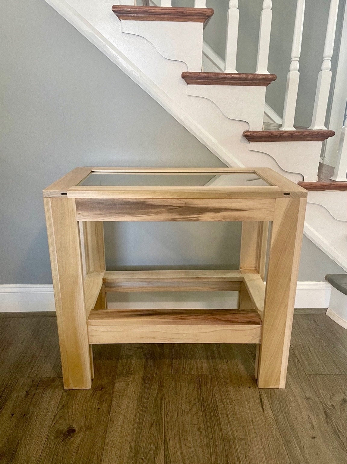 DIY glass top end table