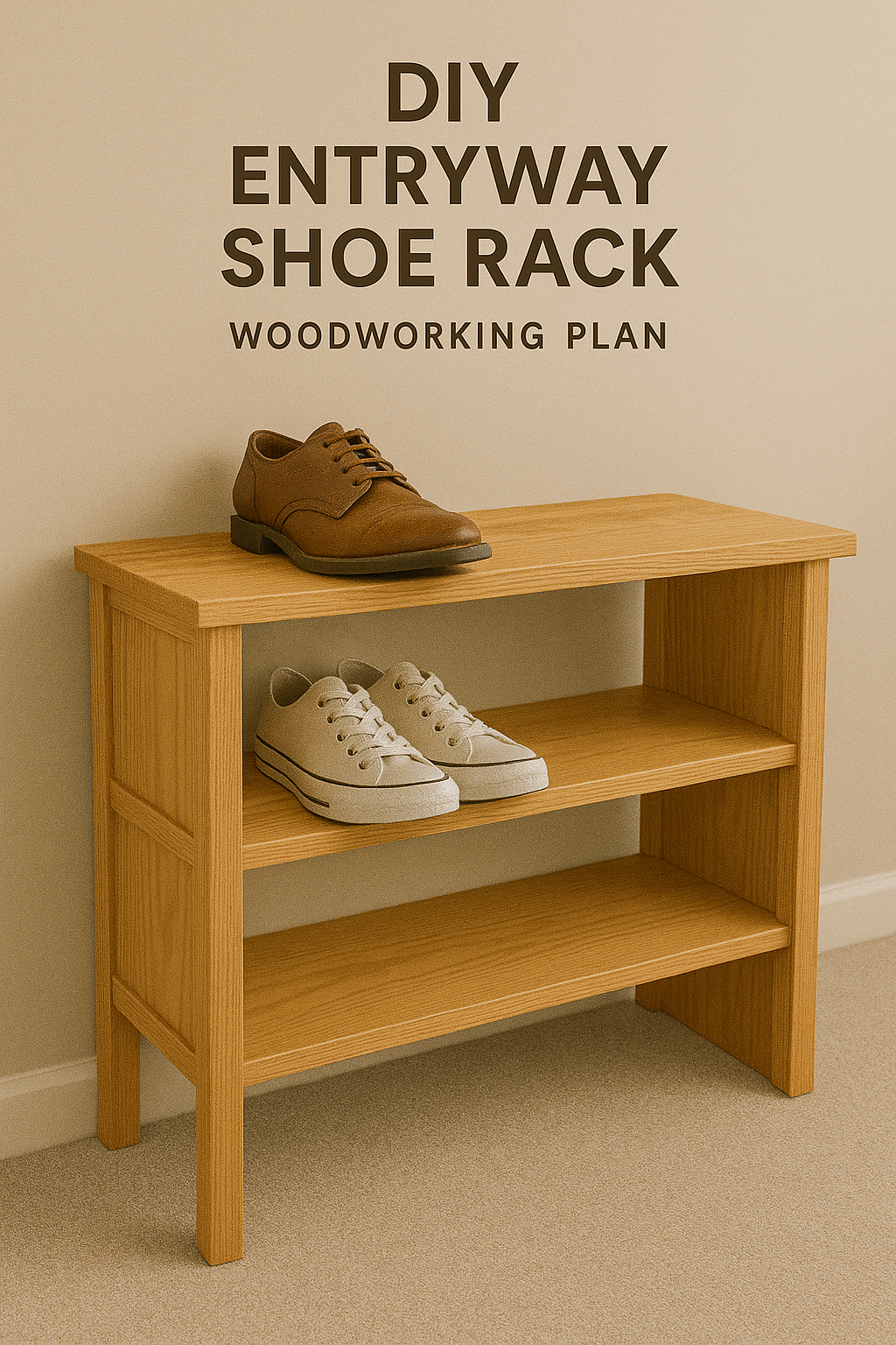 DIY Entryway Shoe Rack Woodworking Plan