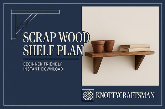 DIY Starter Pack – Scrap Wood Shelf Plan + Tool Checklist + Workshop Poster – Beginner Printable PDF