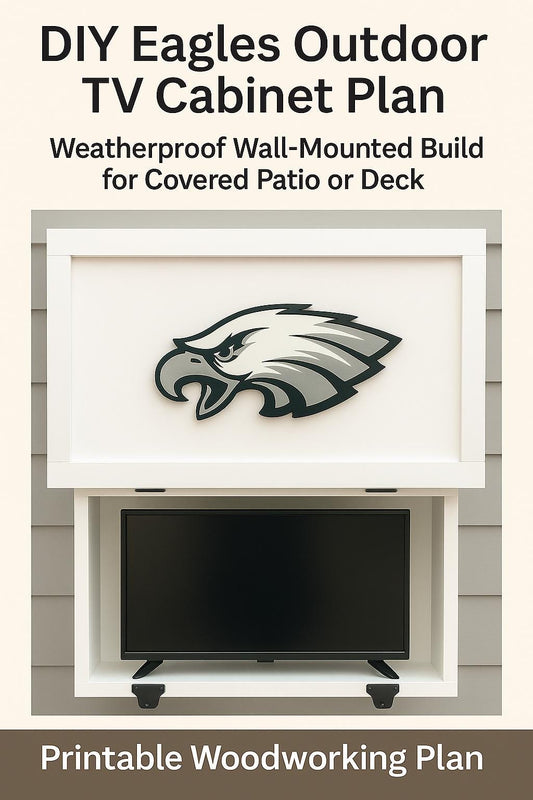 DIY Outdoor Eagles TV Cabinet Plan | Wall-Mount Build with Logo Guide (PDF)