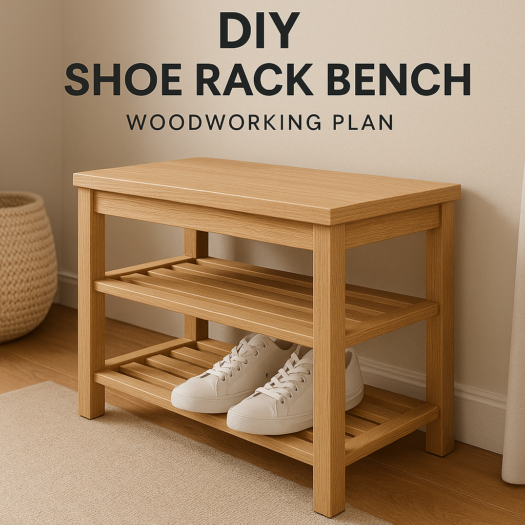 DIY Shoe Rack Bench Woodworking Plan