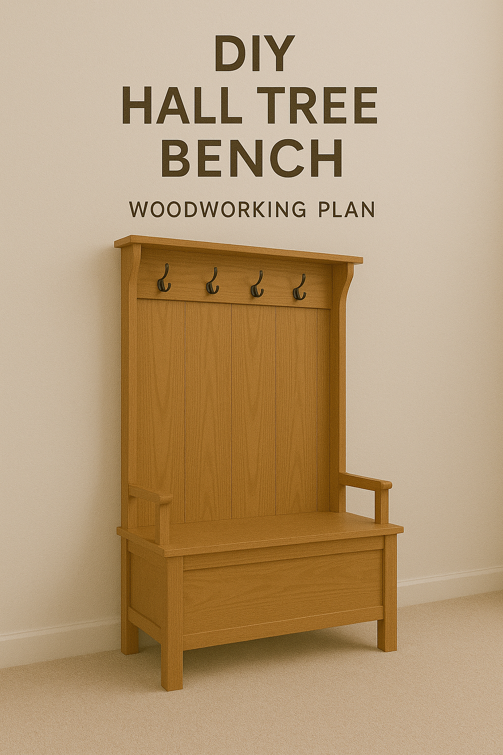 DIY Hall Tree Woodworking Plan