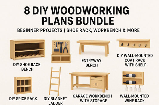 8 Beginner DIY Woodworking Plans Bundle | Easy Furniture Projects | Instant PDF Download
